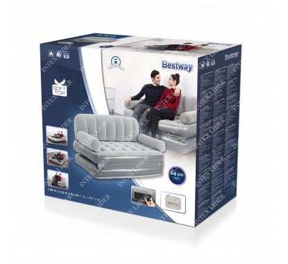 BestWay 75079 Надувной диван-трансформер 188x152x64см, встроенный электронасос